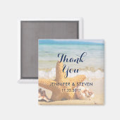 Aimant Étoiles de mer et Coquillages sur la Plage (Recto/Verso)