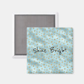 Aimant Étoiles de Parties scintillant d'or Aqua Mint (Recto/Verso)