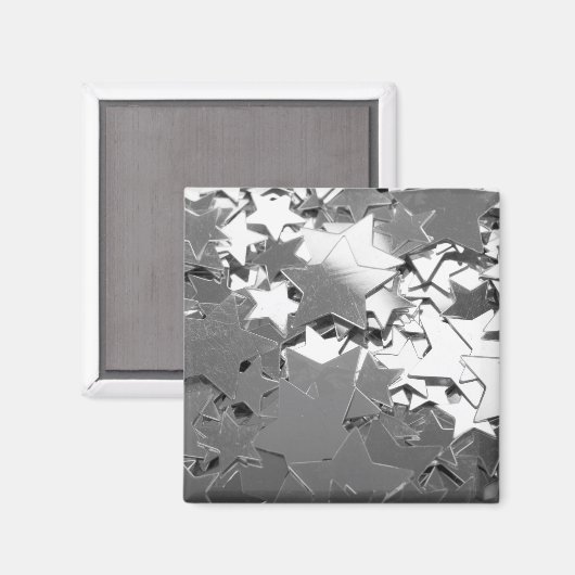 Aimant Étoiles décoratives argentées (Recto/Verso)