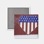 Aimant Étoiles et rayures en forme de coeur (Recto/Verso)