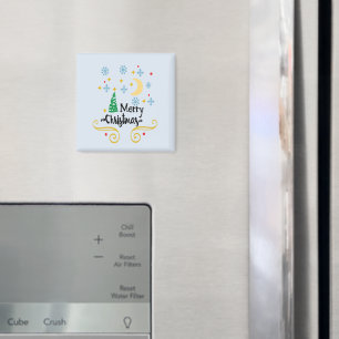 Aimant Étoiles, Lune, Snowflakes et Joyeux Noël, ZSSG