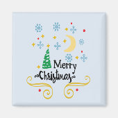 Aimant Étoiles, Lune, Snowflakes et Joyeux Noël, ZSSG (Devant)