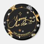 Aimant Étoiles Noires de luxe sobre sur mesure Noël (Devant)