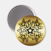 AIMANT ÉTOILES NOIRES ET D'OR (Recto/Verso)