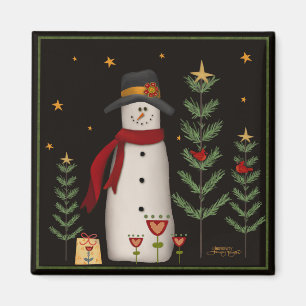 Aimant Étoiles Shopping Snowman Noël Inspirivée