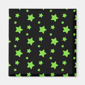 Aimant Étoiles vertes sur motif noir (Devant)