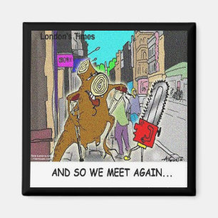 Aimant Étonné : scie à canon contre arbre comique