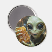 Aimant Être Alien Extraterrestre avec un Nid d'Abeille (Recto/Verso)