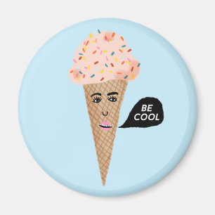 Aimant Être COOL Crème de glace rose Cone Lady Arc-en-cie