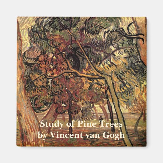 Aimant Étude de pins par Vincent van Gogh (Devant)