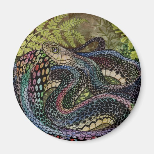 Aimant Étude du serpent jardinier au-delà de la peau (Devant)