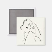 Aimant Étude simple - Croquis d'une dame (Recto/Verso)