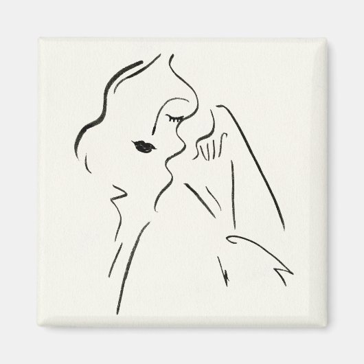 Aimant Étude simple - Croquis d'une dame (Devant)