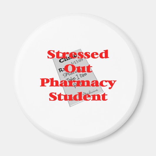 Aimant étudiant en pharmacie stressé (Devant)