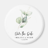 Aimant Eucalyptus Foliage Keepsaké mariage Enregistrer la (Devant)