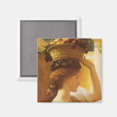 Aimant Eucharis - Fille avec un panier de fruits de Leigh (Recto/Verso)