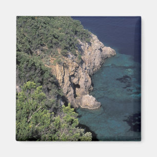 Aimant Europe, Italie, Toscane. Côte rocheuse; Cala