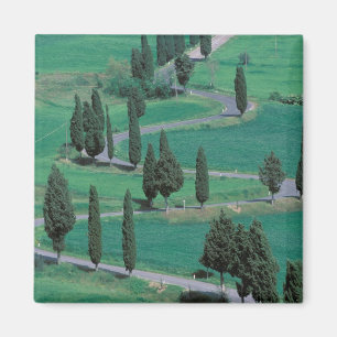 Aimant Europe, Italie, Toscane. Route sinueuse près
