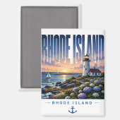 Aimant Évasion côtière océanique du phare de Rhode Island (Recto/Verso)