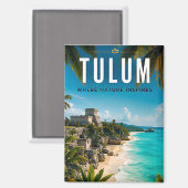 Aimant 🌴 Évasion Côtière Tulum Mexique (Recto/Verso)