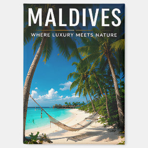 Aimant 🌴 Évasion de luxe aux Maldives sur la plage pour