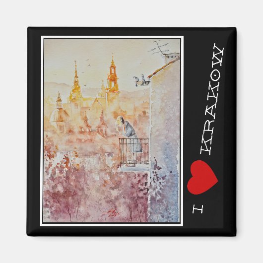 Aimant EVE Peint Matin à Cracovie, Pologne (Devant)