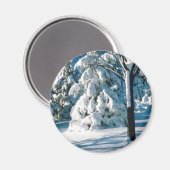 Aimant Evergreens couverts de neige (Recto/Verso)