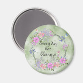 Aimant Every Day Has Blessings Floral Hummingbird (Recto/Verso)