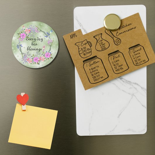 Aimant Every Day Has Blessings Floral Hummingbird