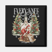 Aimant Every Knee Shall Bow Santa Christmas Nativity Scen (Devant)