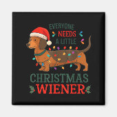 Aimant Everyone Need Weiner Dog Christmas Dachshund Pajam (Devant)