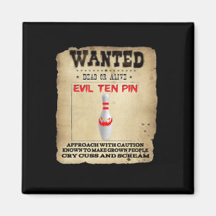 Aimant Evil Dix Épingle 10 Drôle Bowling Sleeve Court Tee