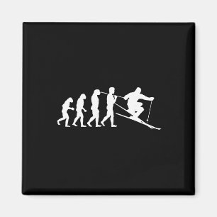 Aimant Évolution de skieur ski cadeau de ski sport d'hive