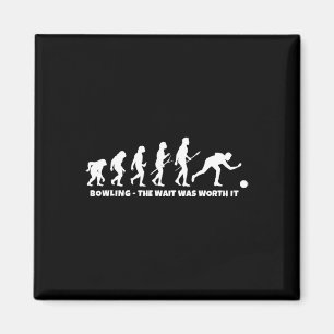Aimant Évolution du bowling - Joueur de bowling drôle et