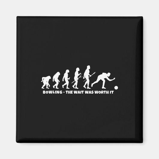 Aimant Évolution du bowling - Joueur de bowling drôle et (Devant)