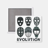 Aimant Évolution du masque de gardien de hockey (Recto/Verso)