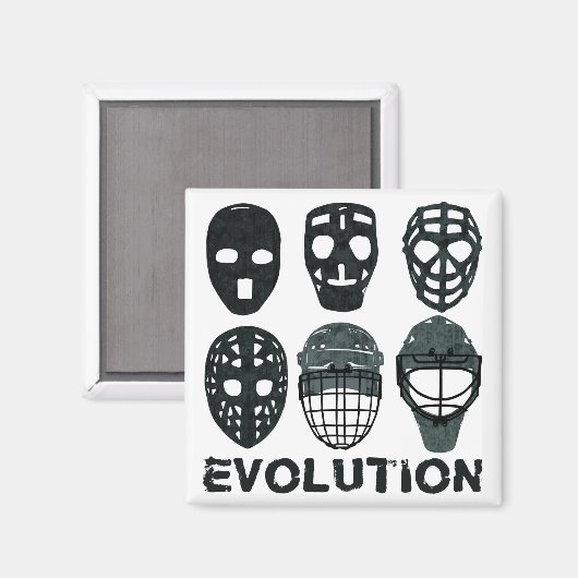 Aimant Évolution du masque de gardien de hockey (Recto/Verso)