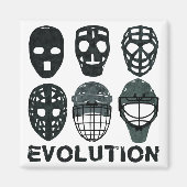 Aimant Évolution du masque de gardien de hockey (Devant)