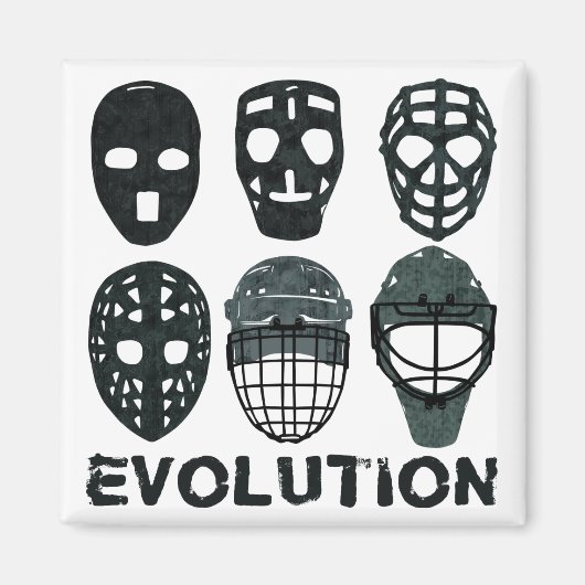 Aimant Évolution du masque de gardien de hockey (Devant)