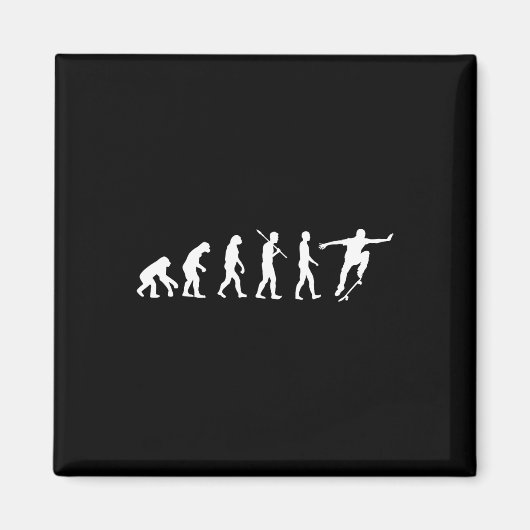 Aimant Évolution du skateur - Cadeau de skateboard Shi (Devant)
