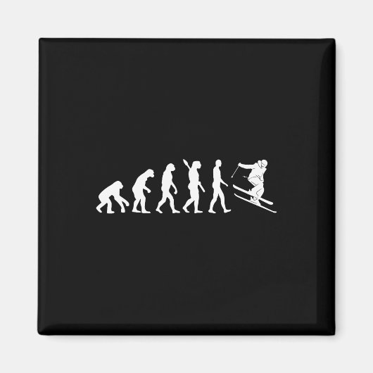 Aimant Évolution du ski Skieur drôle Ski Freestyle Hiver (Devant)