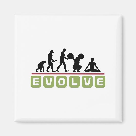 Aimant Evolution du yoga (Devant)