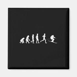Aimant Evolution Ski de fond Sports d'hiver Bain