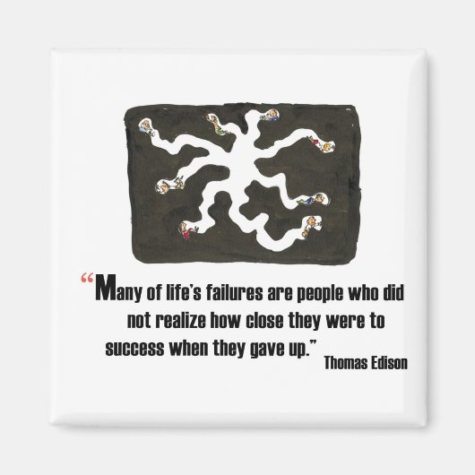 Aimant Exam motivation citation de Thomas Edison - (Devant)