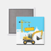 Aimant Excavateur ajouter un nom Personnaliser (Recto/Verso)