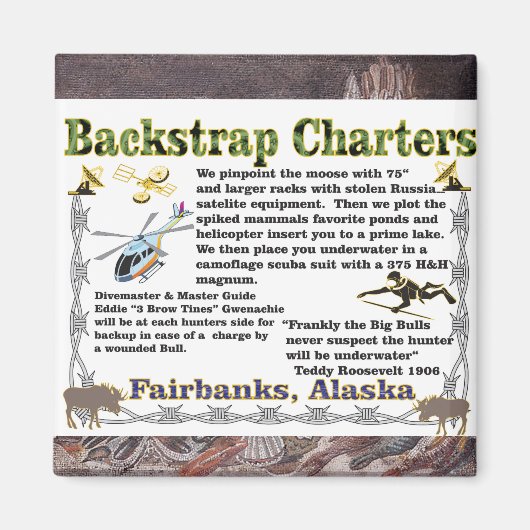 Aimant Excursions Backstrap Chasse à l'orignal sous-marin (Devant)