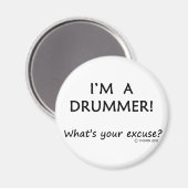 Aimant Excusez le batteur (Recto/Verso)