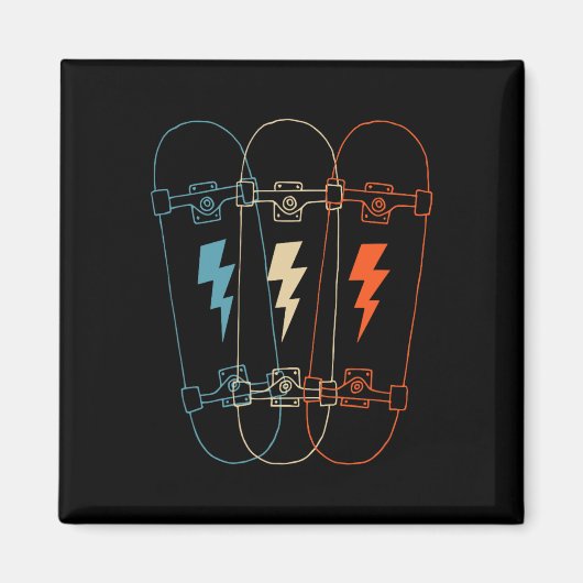 Aimant Exécutant de skateboard pour les passionnés de tri (Devant)