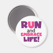 Aimant Exécuter Embrasser la vie rose pourpre (Recto/Verso)