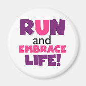 Aimant Exécuter Embrasser la vie rose pourpre (Devant)